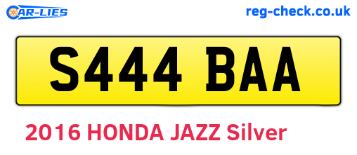 S444BAA are the vehicle registration plates.