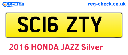SC16ZTY are the vehicle registration plates.