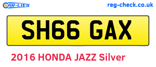 SH66GAX are the vehicle registration plates.
