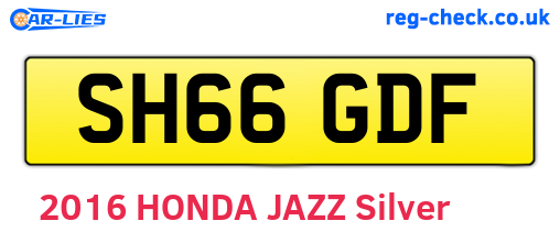 SH66GDF are the vehicle registration plates.