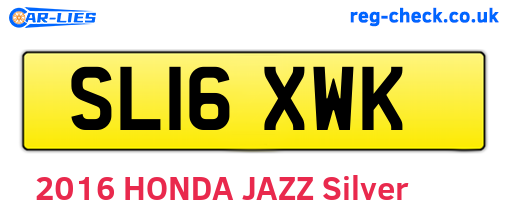 SL16XWK are the vehicle registration plates.
