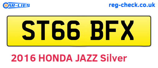 ST66BFX are the vehicle registration plates.