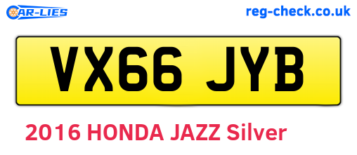VX66JYB are the vehicle registration plates.