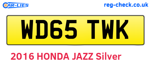 WD65TWK are the vehicle registration plates.