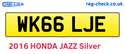WK66LJE are the vehicle registration plates.