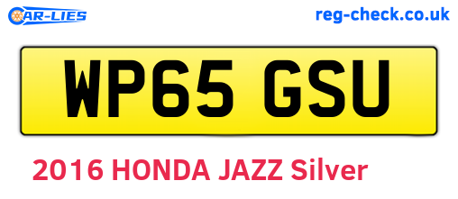 WP65GSU are the vehicle registration plates.