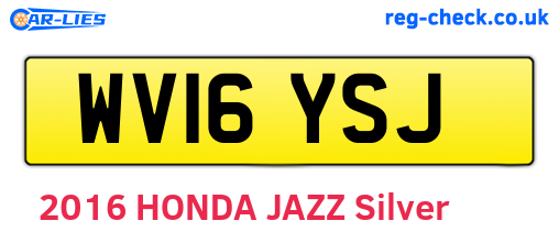 WV16YSJ are the vehicle registration plates.