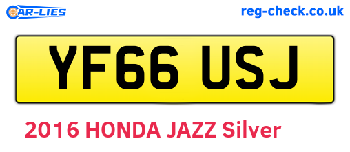 YF66USJ are the vehicle registration plates.
