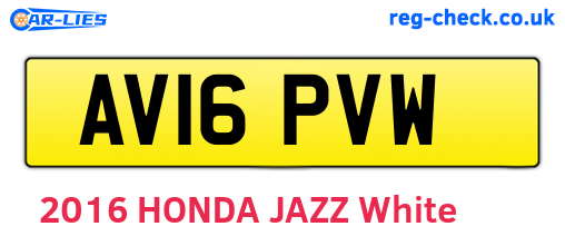 AV16PVW are the vehicle registration plates.