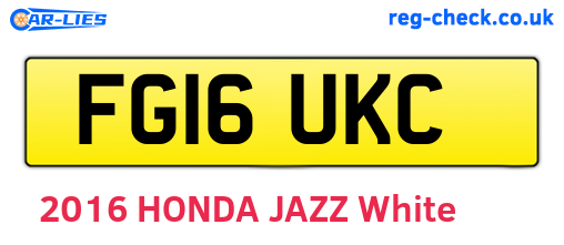 FG16UKC are the vehicle registration plates.