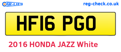 HF16PGO are the vehicle registration plates.