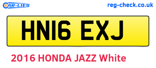 HN16EXJ are the vehicle registration plates.