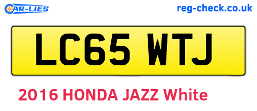 LC65WTJ are the vehicle registration plates.