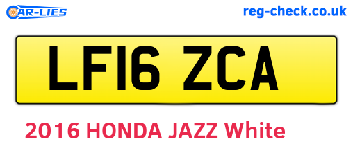 LF16ZCA are the vehicle registration plates.