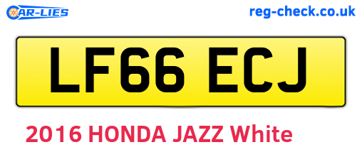 LF66ECJ are the vehicle registration plates.