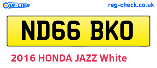 ND66BKO are the vehicle registration plates.