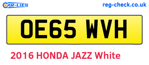 OE65WVH are the vehicle registration plates.