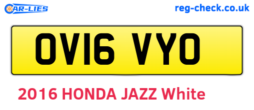 OV16VYO are the vehicle registration plates.