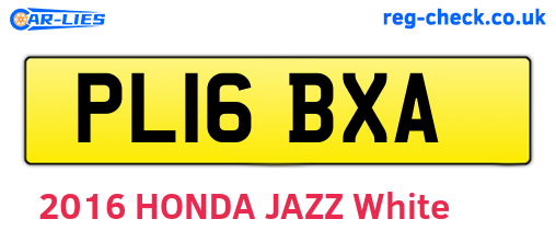 PL16BXA are the vehicle registration plates.