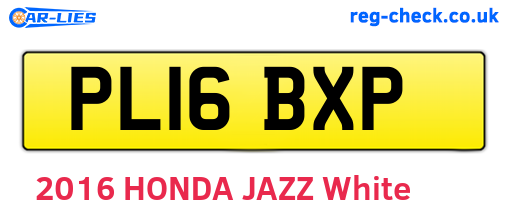 PL16BXP are the vehicle registration plates.