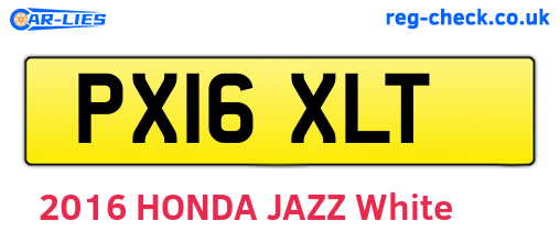 PX16XLT are the vehicle registration plates.