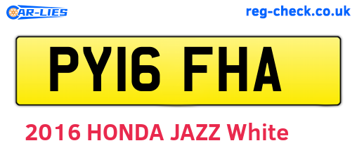 PY16FHA are the vehicle registration plates.