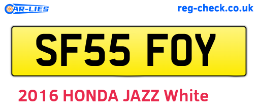 SF55FOY are the vehicle registration plates.
