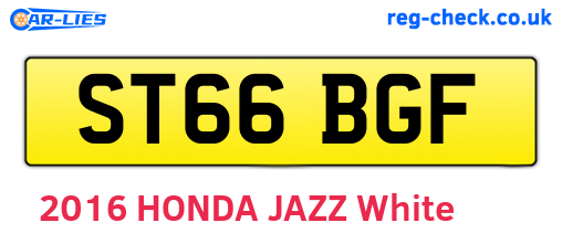 ST66BGF are the vehicle registration plates.