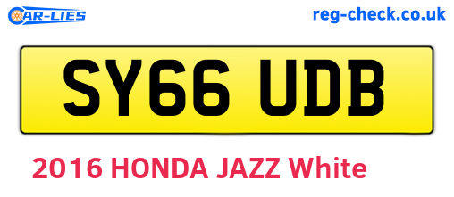 SY66UDB are the vehicle registration plates.