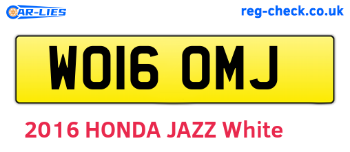 WO16OMJ are the vehicle registration plates.