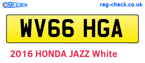 WV66HGA are the vehicle registration plates.