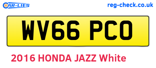 WV66PCO are the vehicle registration plates.