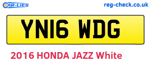 YN16WDG are the vehicle registration plates.
