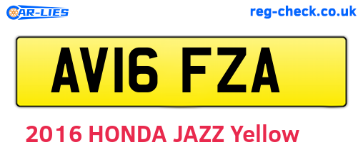 AV16FZA are the vehicle registration plates.