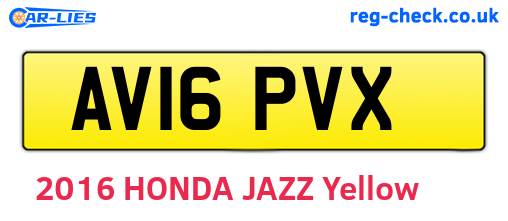 AV16PVX are the vehicle registration plates.