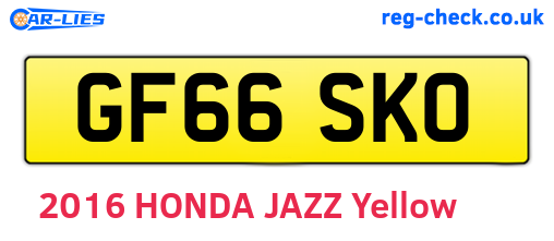 GF66SKO are the vehicle registration plates.
