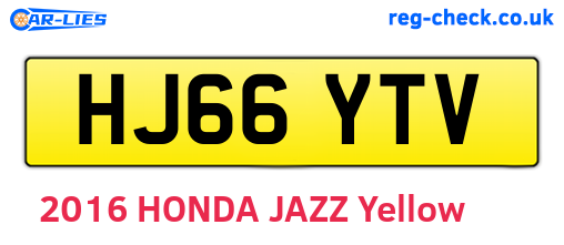 HJ66YTV are the vehicle registration plates.