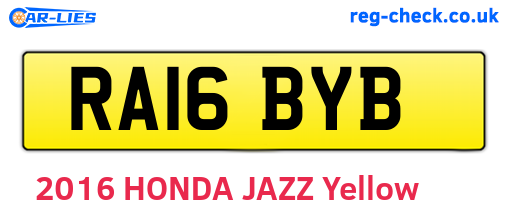 RA16BYB are the vehicle registration plates.