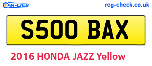 S500BAX are the vehicle registration plates.
