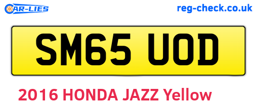 SM65UOD are the vehicle registration plates.