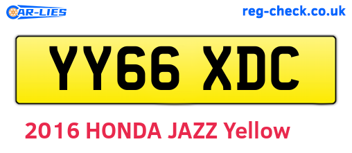 YY66XDC are the vehicle registration plates.