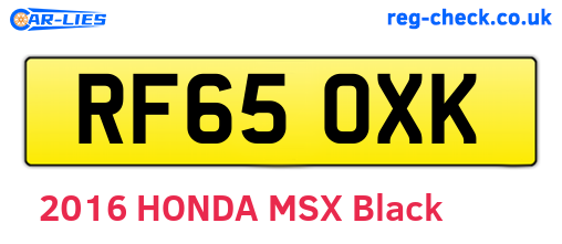 RF65OXK are the vehicle registration plates.