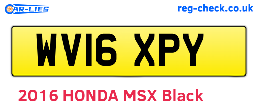 WV16XPY are the vehicle registration plates.
