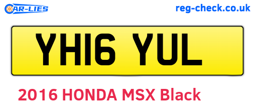 YH16YUL are the vehicle registration plates.