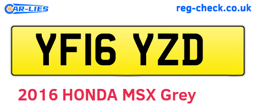 YF16YZD are the vehicle registration plates.