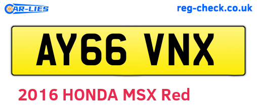 AY66VNX are the vehicle registration plates.