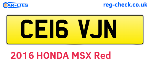 CE16VJN are the vehicle registration plates.