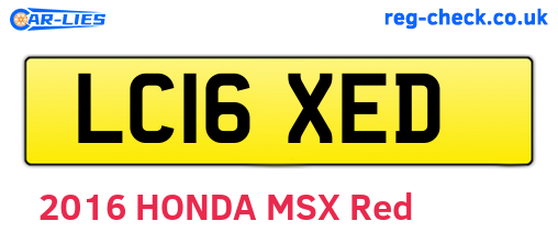 LC16XED are the vehicle registration plates.