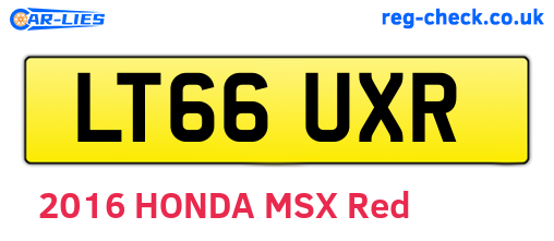 LT66UXR are the vehicle registration plates.