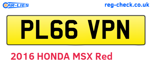 PL66VPN are the vehicle registration plates.